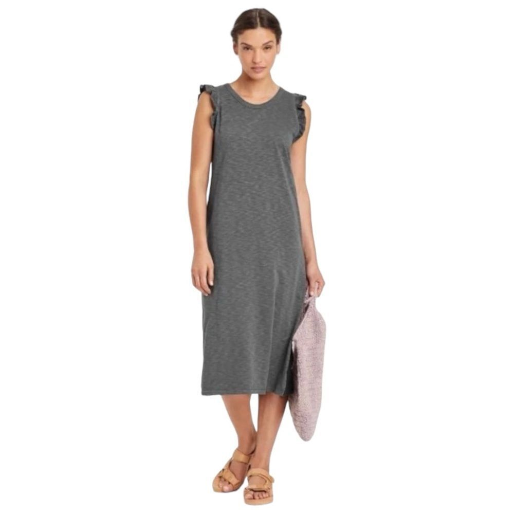 Universal Thread Ruffle Sleevless Midi Dress Burn… - image 1